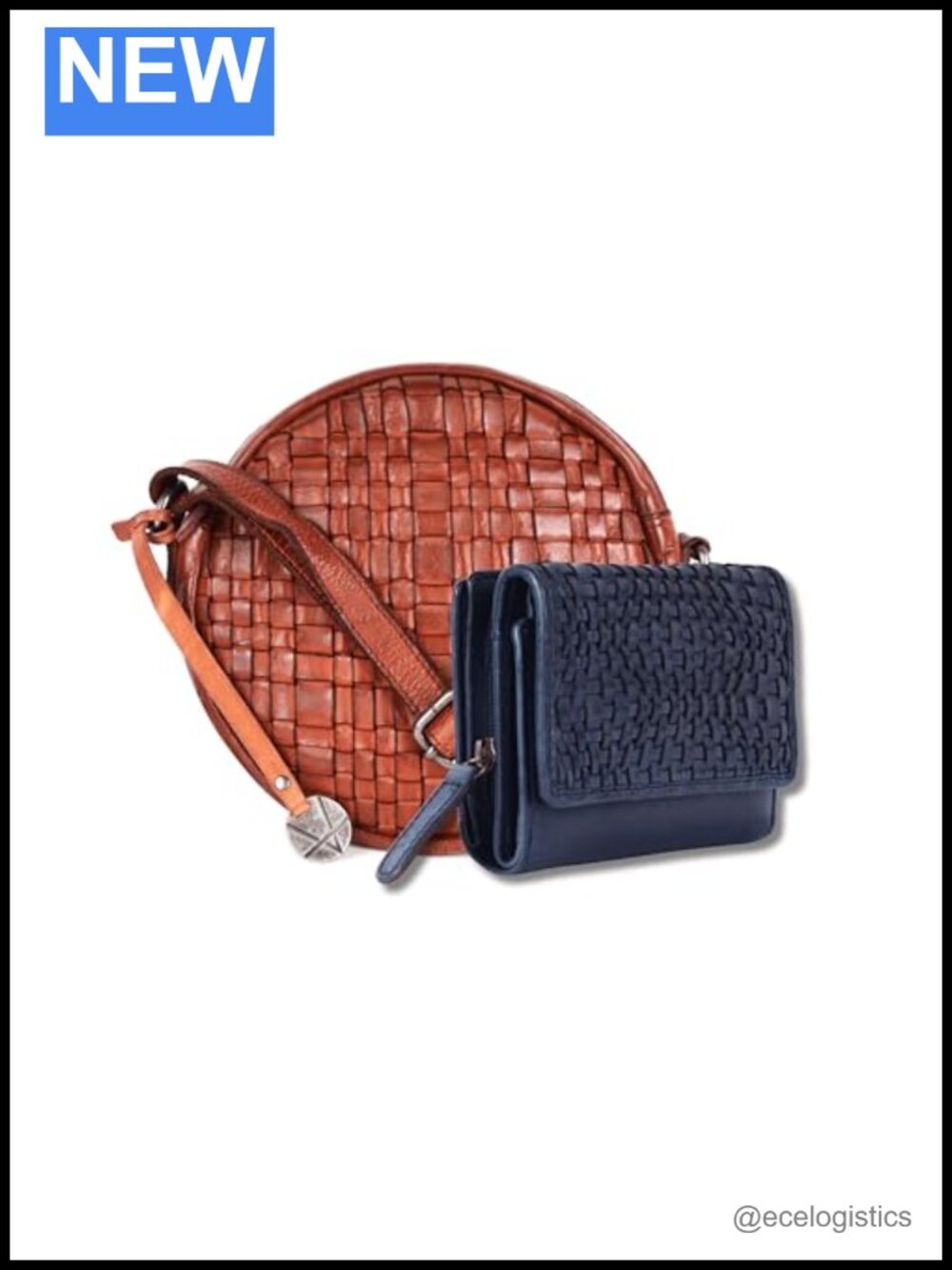 Genuine Leather Crossbody Bag & Wallet Set Women Sling Purse Zipper